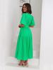 Summer Elegant Deep V Bubble Sleeve Maxi Dress With Pleated Fabric For Women
