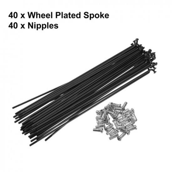 FOURTY Wheel Plated Spoke 13G Bike Spoke 180mm Length with Nipples Universal