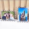 Sleek Scalloped Design Magnetic Photo Frame Freestanding Design Thicken Acrylic Photo Frame Transparent Scalloped Glass Frames