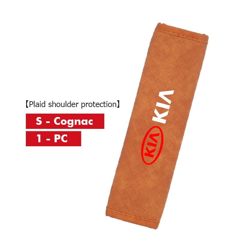 YQOF3 Leather Car Seat Belt Shoulder Pad Shoulder Strap Protection Pad For KIA Cerato Soul Venga Forte Spectra Sedona Niro Cadenza