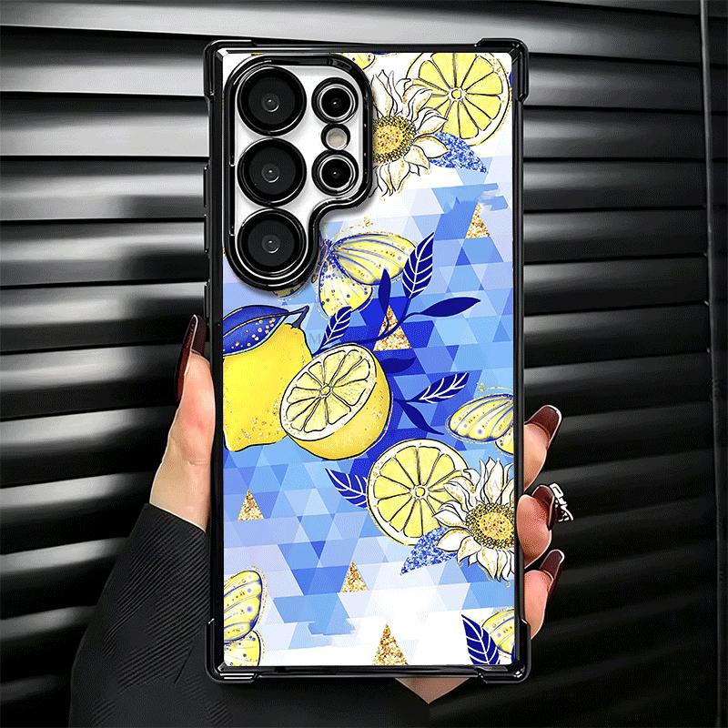 Mediterranean Lemon Soft Phone Case For Samsung Galaxy S26 Ultra S25 Edge S24 FE S23 Plus S22 S21 + S20 Plating Anti-Fall Fundas