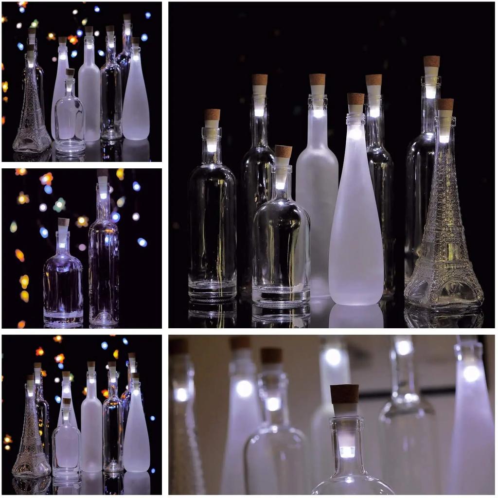 Mini Flaschenlichter Korkform Bastellicht USB-betrieben Korklichter Weinflaschen Partydeko Weihnachten Hochzeit Wiederaufladbare Lampe