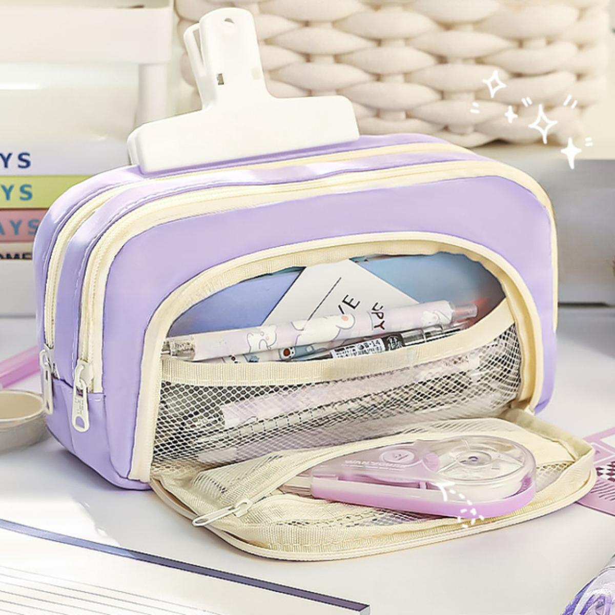 Potloodetui Grote capaciteit Potloodetui Handheld Pen Tas Cosmetisch Draagbaar Cadeau voor Kantoor School Tienermeisje Jongen Mannen Vrouwen Volwassenen