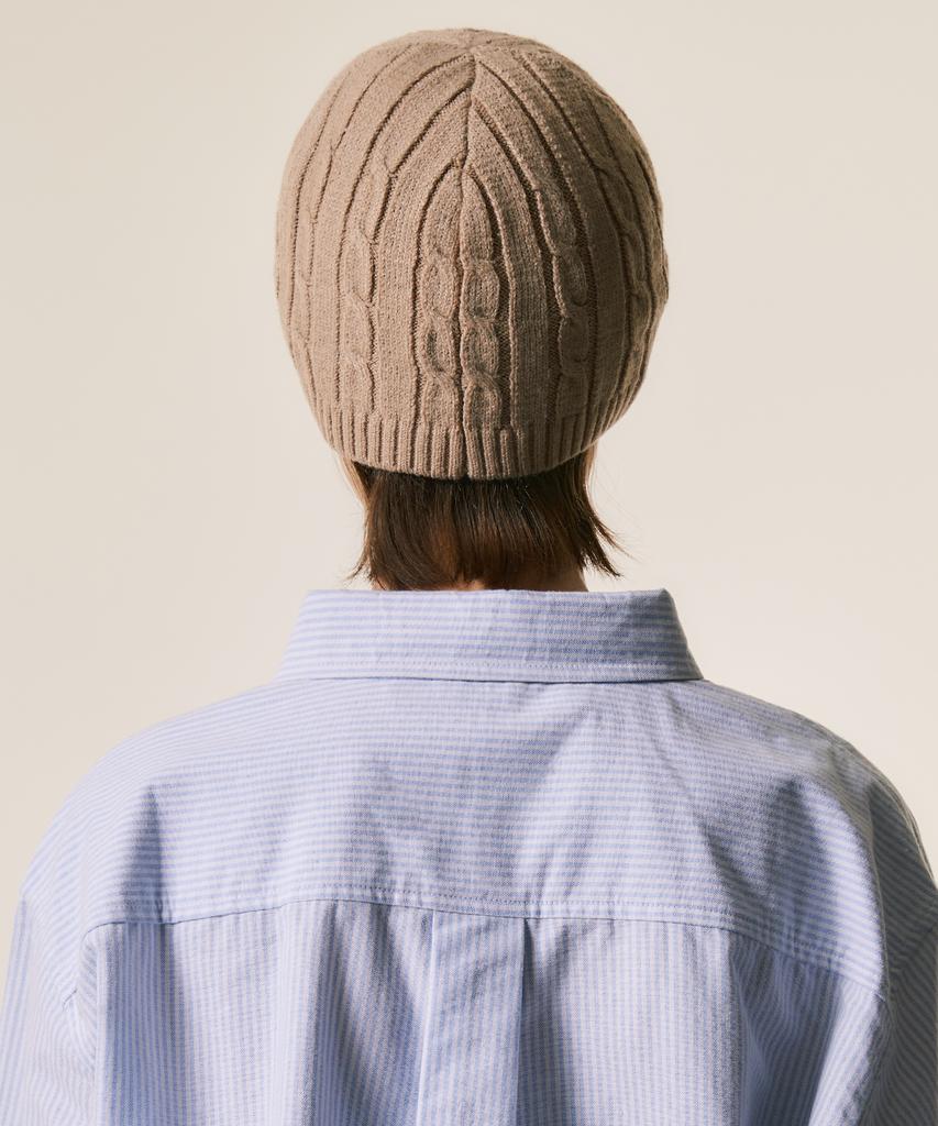 LMC Emb Bear Cable Knit Beanie Navy