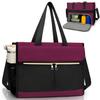 Oxford Lunch Bag for Women, Laptop Compartment, Large Insulated Tote Bag with Side Pockets for Nurses Teachers Outdoor Activitie