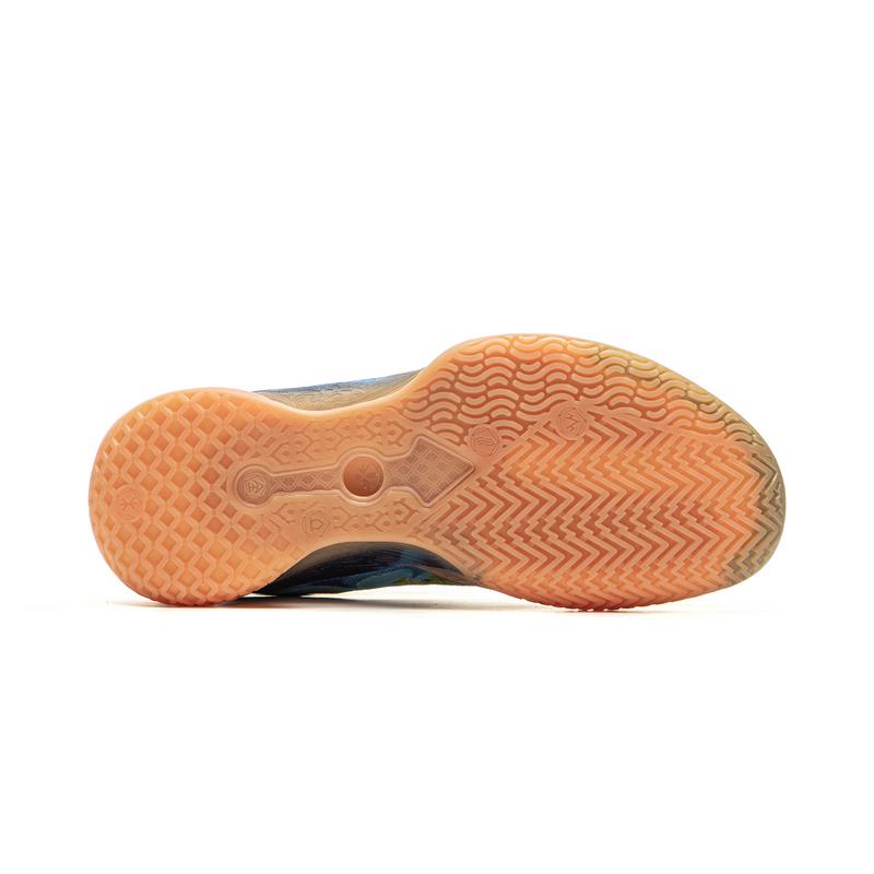 New LiNing Knife 5 Slip Resistant Rebound Coverage Performance Basketball Shoes Men's Orange Blue ABAU095-6