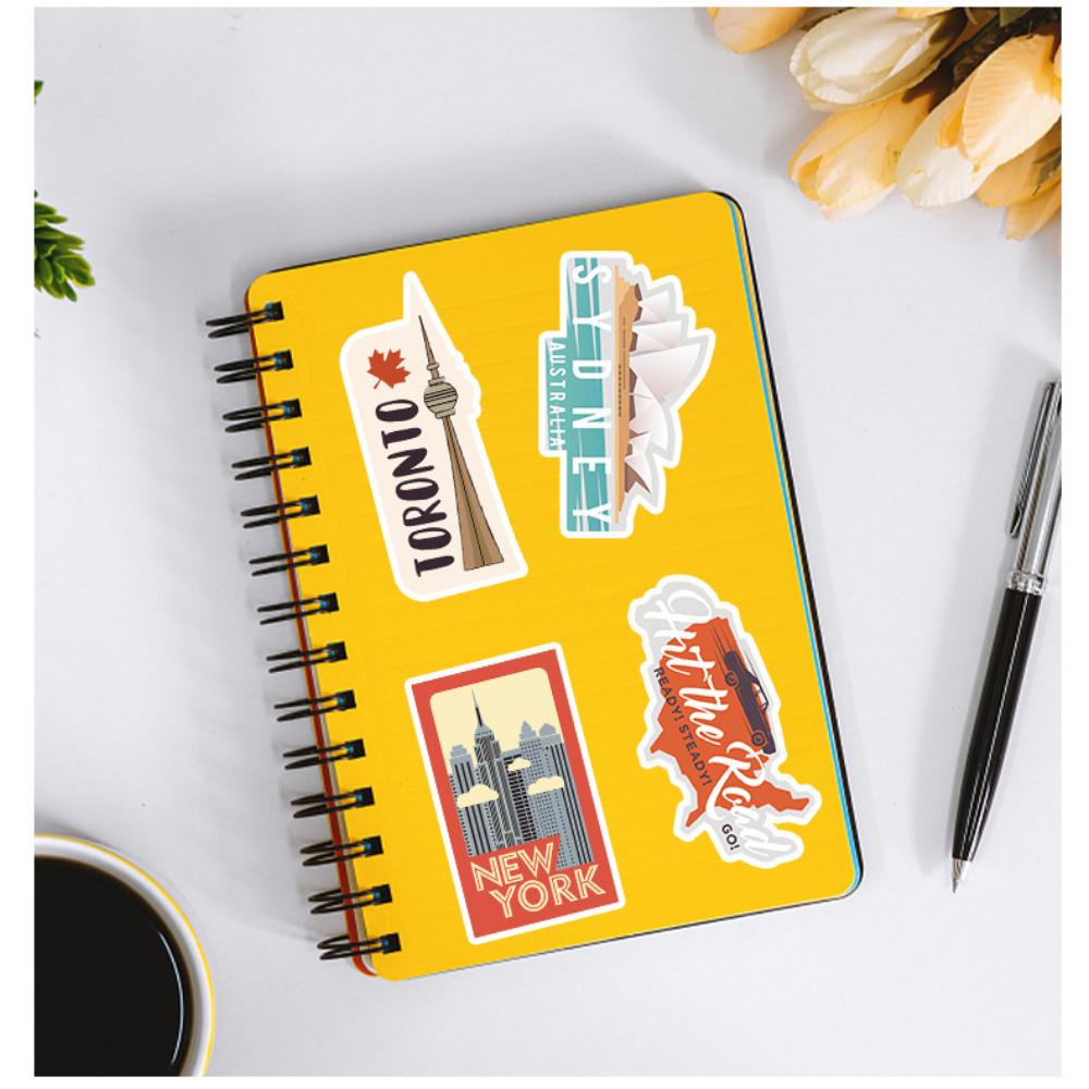 10/30/50/100 Stück Touristenzeichen Gebäude Graffiti Aufkleber Ästhetisch Skateboard Laptop Motorrad Telefon Auto Dekoration Kinderspielzeug