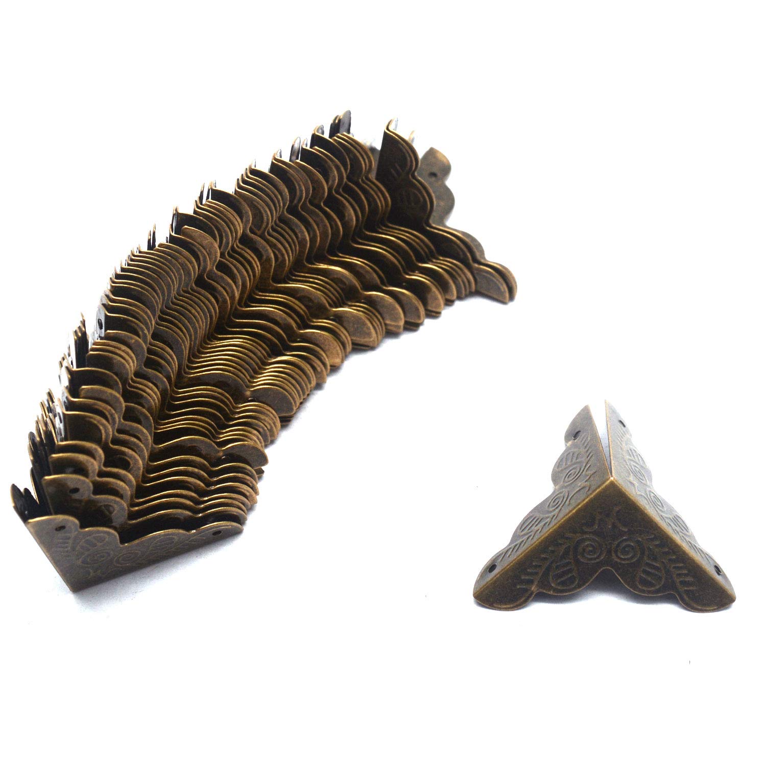 

12 шт. металлический защитный уголок для коробки, треугольный, античная бронза, декоративный защитный уголок для коробки с винтами для мебели, шкатулки для драгоценностей