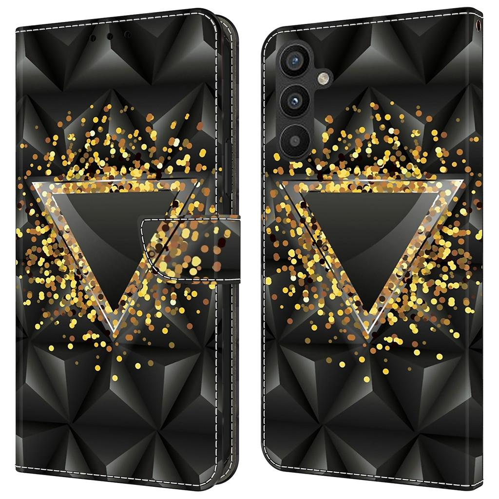 Voor Samsung Galaxy A35 5G Hoes Portemonnee PU Leer Patroon Magnetische Sluiting Folio Telefoonhoes