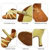 Modne Damskie Buty do Tańca Towarzyskiego Balowego Latin Tango Walc Cha Cha PU Obcas Wysoki 8CM