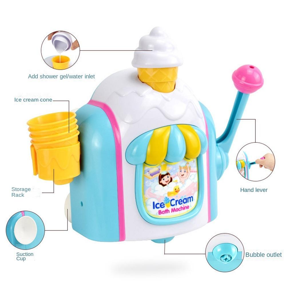 Simulation Ice Cream Foam Machine Powerful Suction Kid Toys Bath Garden Yard
