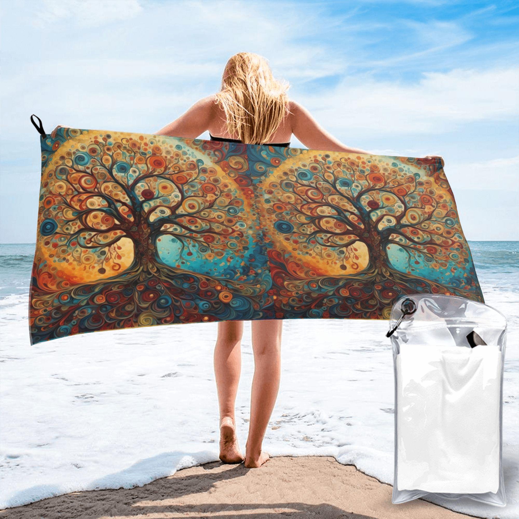 

Tree of Life Beach Towel Soft Microfiber Quick Dry Absorbent Quick Towels For Bath W40*H60(CM)