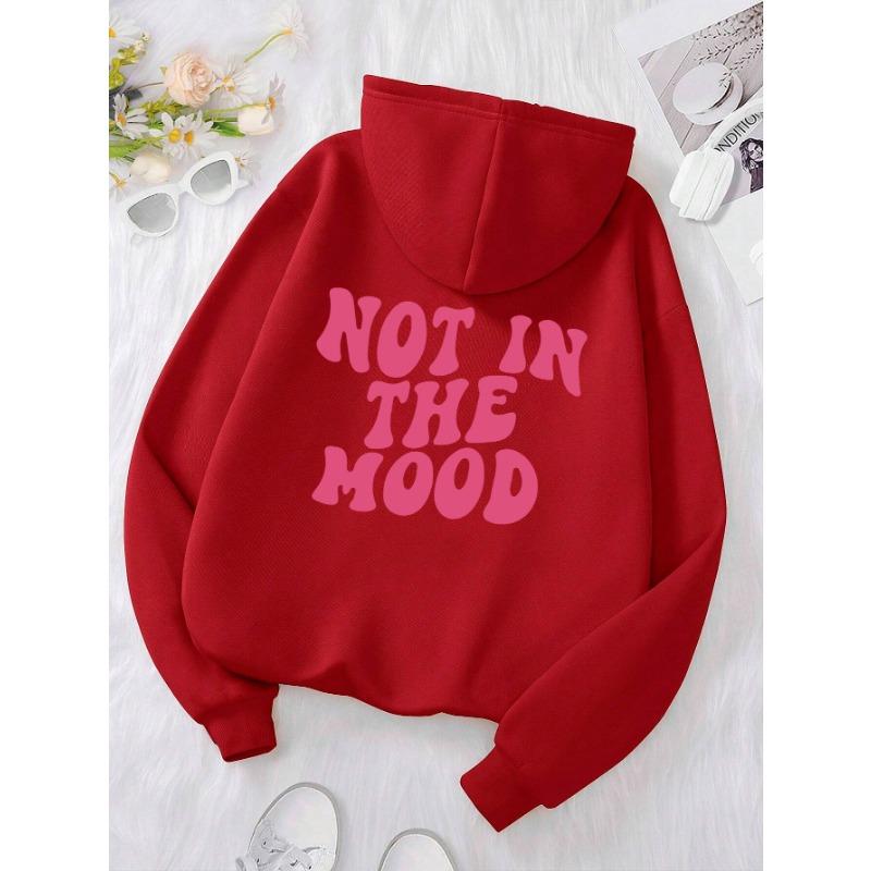 Not In The Mood Personality Letter Male Hoody Fashion S-XXL Autumn Sweatshirt High Quality Hooded Simple Casual Sportswear