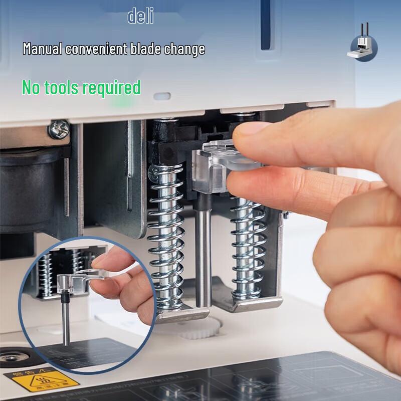 Deli Manual Financial Document Binding Machine CN plug (adapter included)