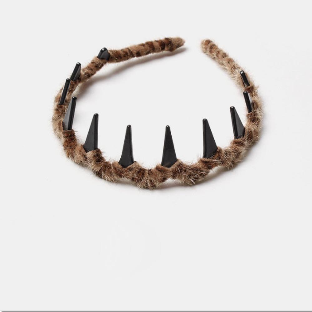 

Anti Slip Hair Ornament Headband High Elasticity High Cranium Hairband with Teeth Hair Accessories колір темно кави