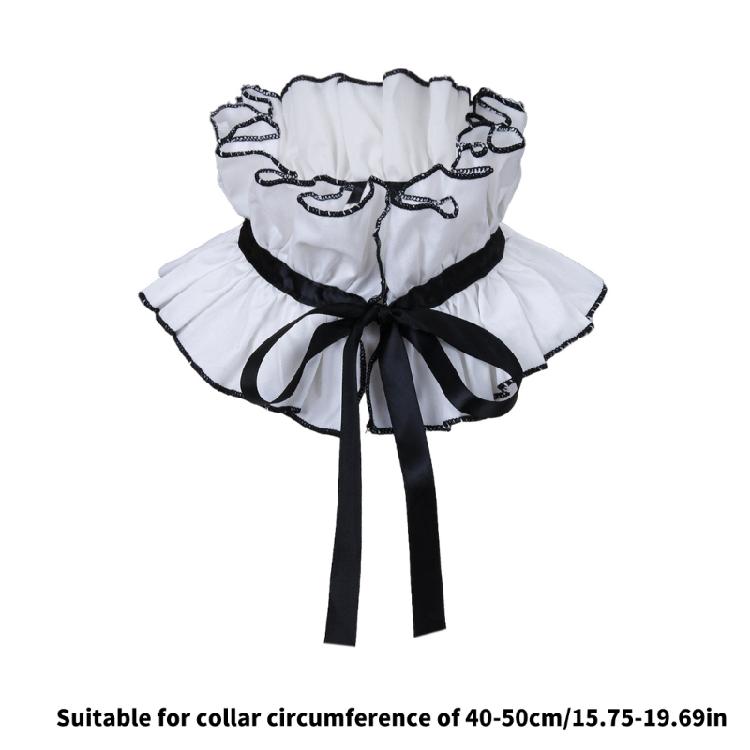 Adjustable Tie Ruffled Collar Vintage For Victorian Age Costumes and Cosplay Halloween Accessory Versatile Collar