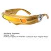 Futuristic Cyberpunk Sunglasses, UV400 Protection Sunglasses, Irregular Shape Punk Shades for Beach Party Outdoor Sports