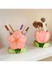 1pc Tulip Ceramic Pen Holder Makeup Brush Storage Jar Ceramic Desk Decoration  Office Desk Storage Box Stationery Storage