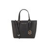Jet Set Minimalistisch Einfarbig Logo Leder Tragetasche Damen Tragetasche Schwarz 35T9GTVT0L-BLACK
