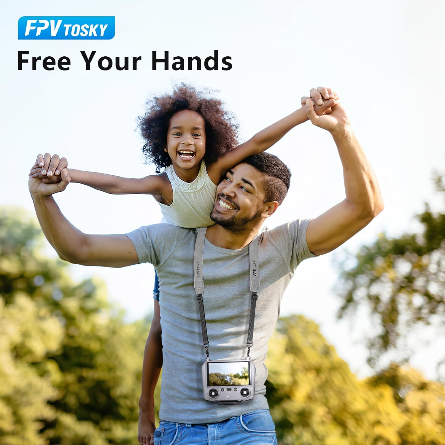 FPVtosky Lanyard for DJI RC 2 & RC & RC Pro, Mini 5 Pro Lanyard RC Neck Strap, Soft Leather Lanyard Compatible with DJI Flip/Mini 4/ Mini3 / Mavic 3