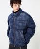 Trillion Denim Washed Biker Padded Jacket_Middle Blue