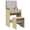 Makeup Table with Stool Sonoma Oak 60 x 40 x 113.5 cm