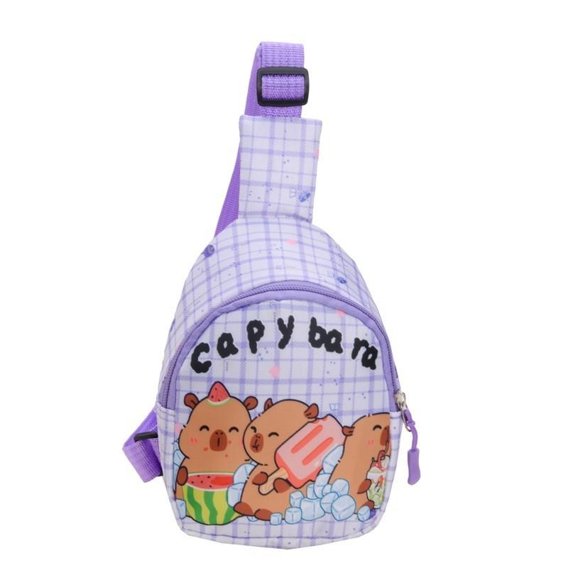 Printed Capybara Shoulder Crossbody Chest Bag Children Cartoon Leisure Outdoor