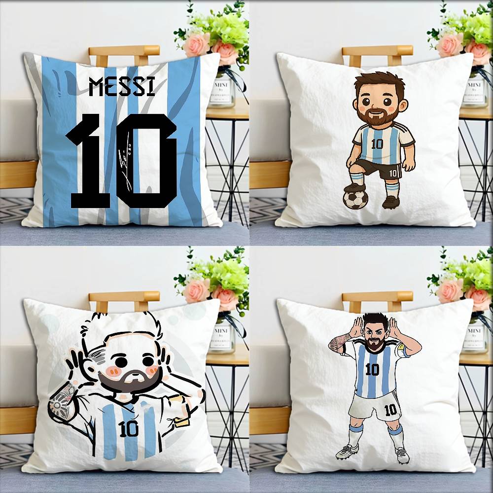 Exquisite Ornaments Unisex No. 10 M-Messi F-Football World Various Sizes Square Pillow Case For Car Home Bedchamber Decor