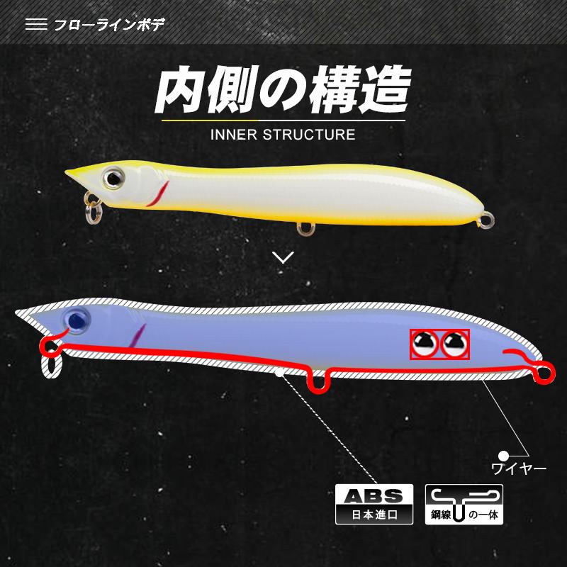 D1 Popper Pencil Fishing Lures Snake Head Floating Wobblers 100mm/140mm 9.5/26g High Quality Artificial Hard Bait DT4001