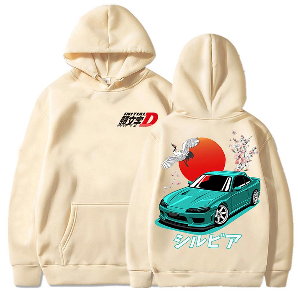 Anime Initial D Drift 2d Print Men/Women Cotton Hoodie Casual Oversized Pullover Popular Sweatshirt Fashion Tops Unisex Clothing