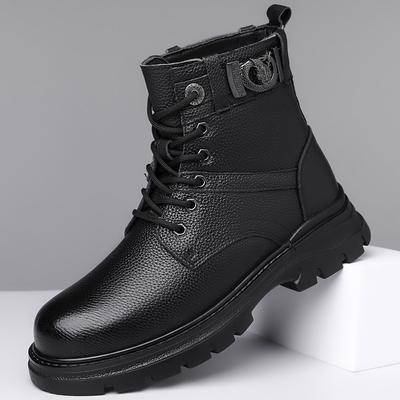 Marca di Lusso Uomo Moda Stivali da Moto Alti Comodi Casual Neri Punk Vera Pelle Stivali Antiscivolo con Fondo Spesso
