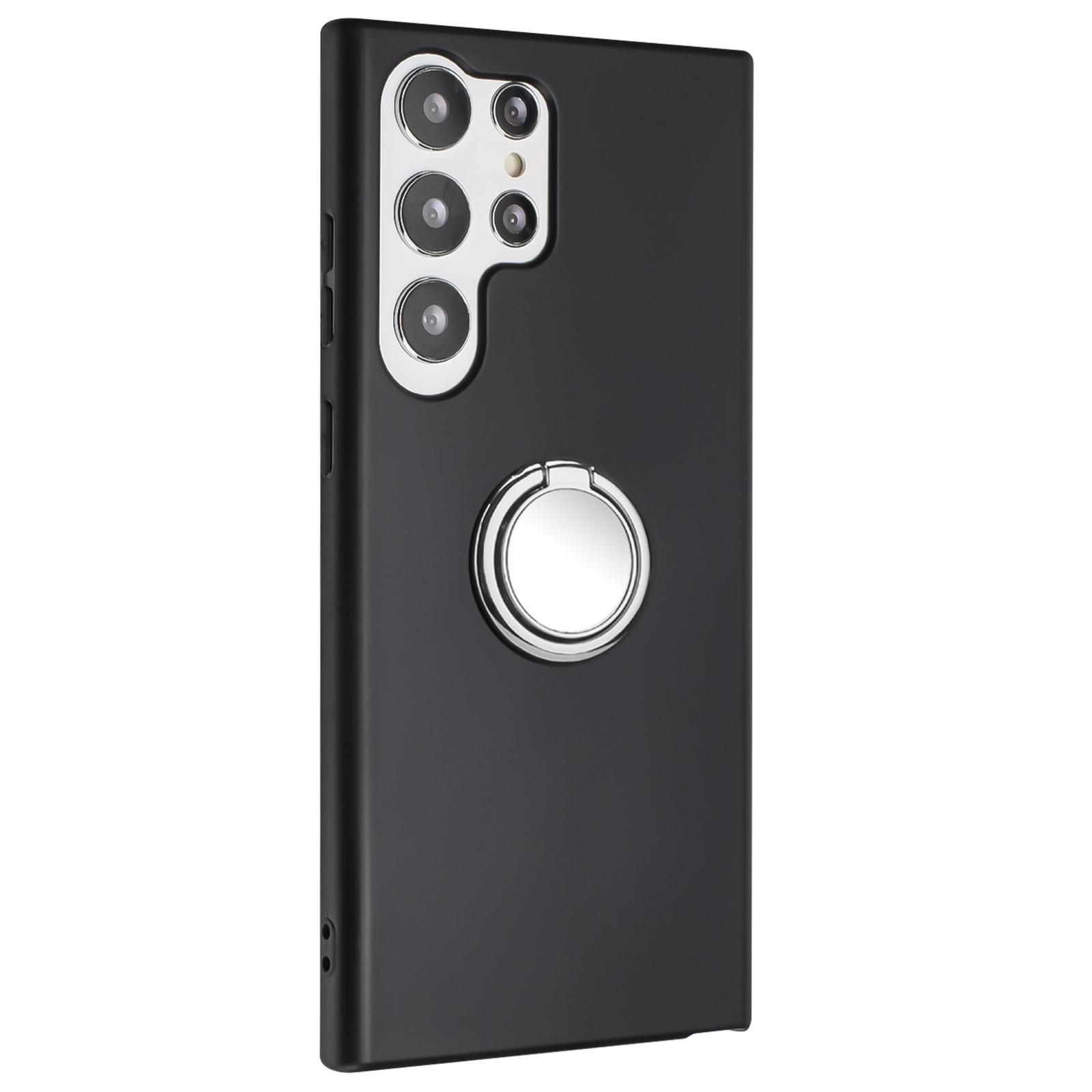 

Для Samsung Galaxy S25 Ultra Матовый чехол с кольцом-подставкой, мягкий ТПУ чехол для телефона A