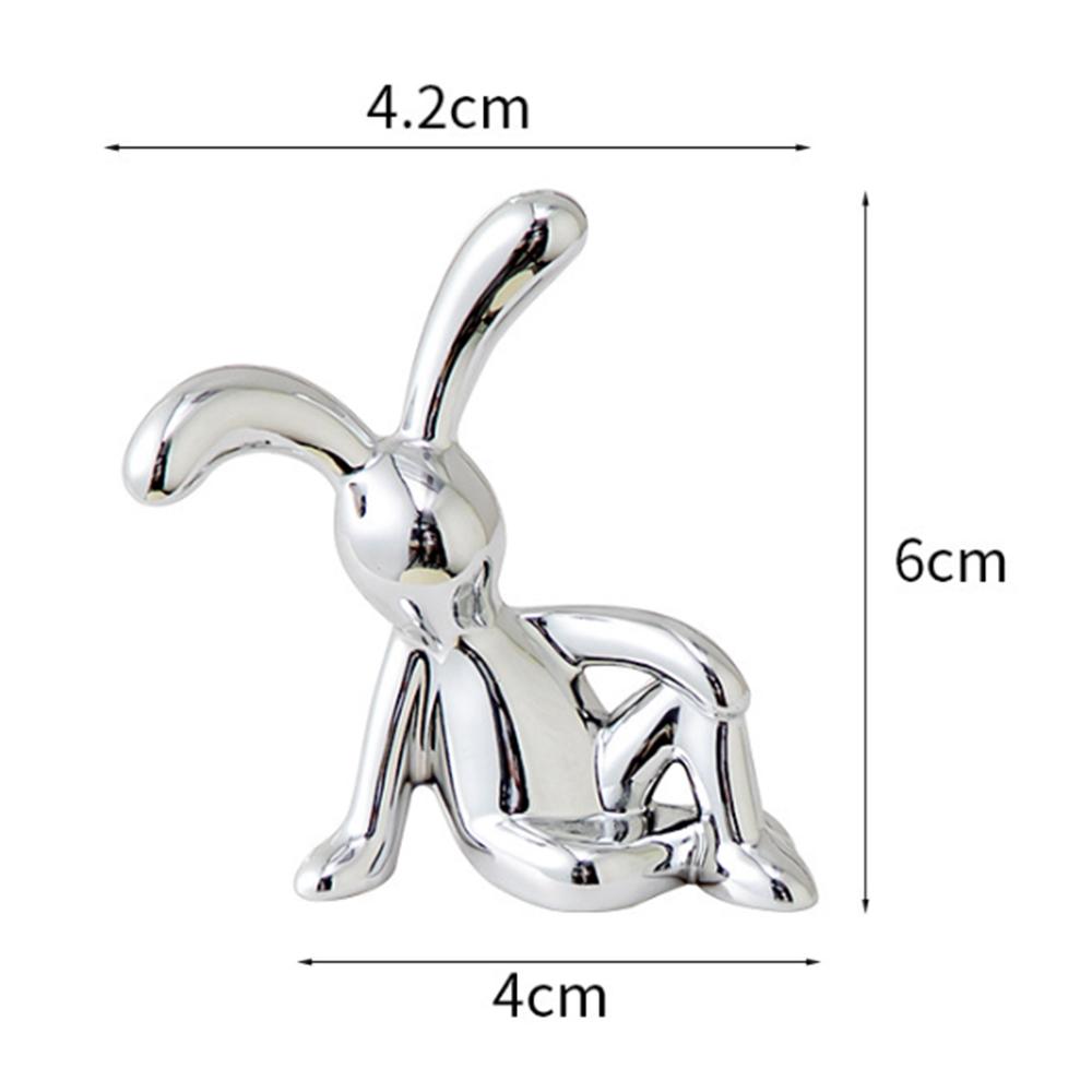 3D Electroplated Long-Eared Rabbit Ornament - Cute Cross-Border Light Luxury Decor