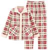 Antistatic Pajamas Women'S Winter And Winter Coral Fleece Clip Padded Jacket Three-Layer Thickened Fleece Flannel Loungewear Set