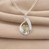 Green Amethyst Gemstone 925 Sterling Silver Women's Jewelry Designer Zircon Pendant 1.4" Gift For Wife CZP-16-8