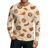 Men's Round Neck Plunger Long Sleeve T-Shirt Top