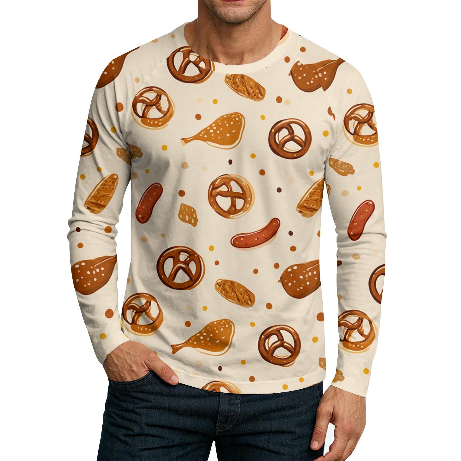 

Мужской топ-футболка с круглым вырезом и длинным рукавом L хаки