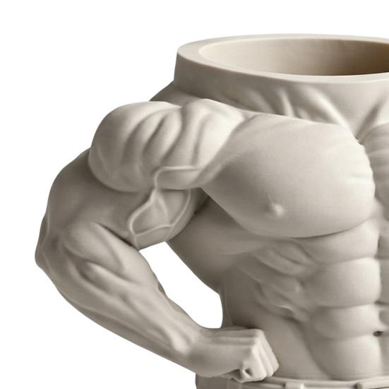 3D Printed Pen Holder, Bodybuilder Torso Shape, Muscular Fitness Desk Organizer, Creative Desktop Decoration, Gift for Boys