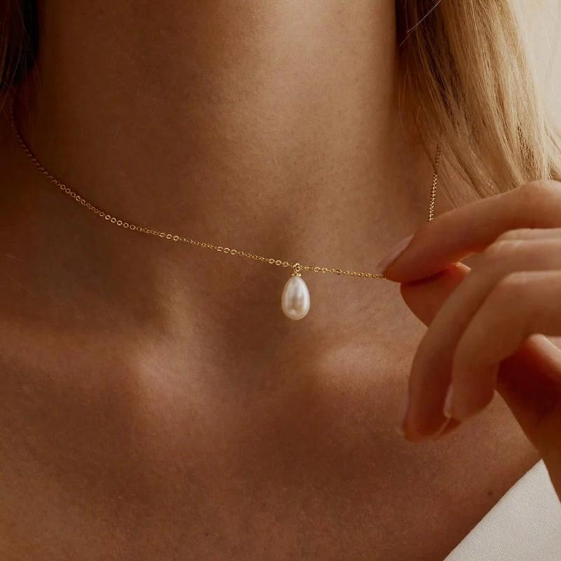 1 Stück Minimalistisches & Elegantes Perlenimitat-Halskette, Geeignet Für Tägliches Tragen von Frauen