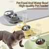 Pet Feeder 2 in 1 Ciotola per l'alimentazione degli animali domestici, Distributore automatico di acqua per cani e gatti con ciotole in acciaio inossidabile rimovibili Forniture per animali domestici