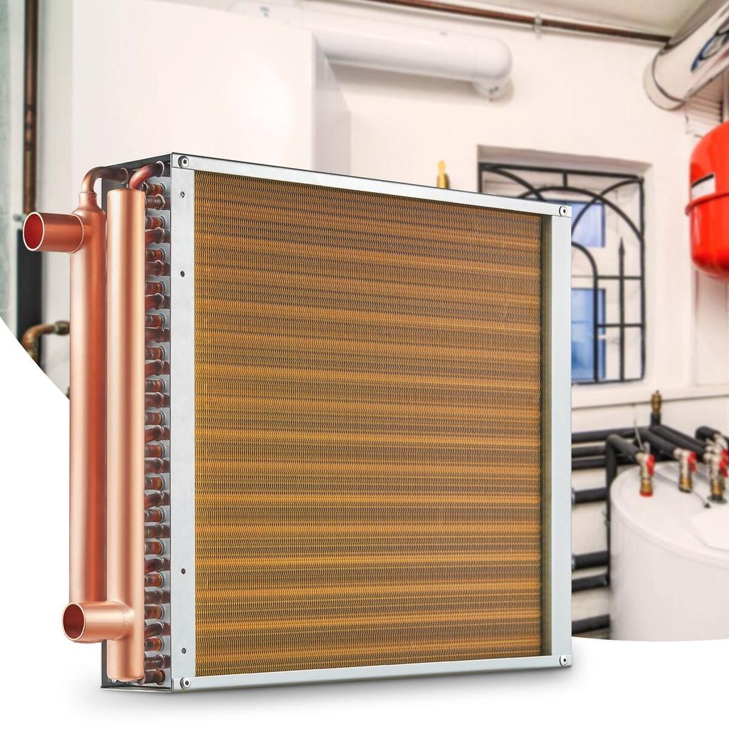 16"x 16" Heat Exchanger Water to Air 3-Row 3/8" Copper Ports 193 Fins