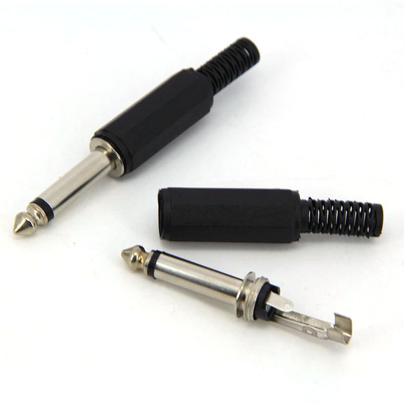 

4 шт. 6,35 мм 6,5 стерео 3-полюсный / моно 2-полюсный штекер 6,35 мм разъем усилителя микрофона припой 6,35 штекер 6,5 мм аудио 4pcs Mono