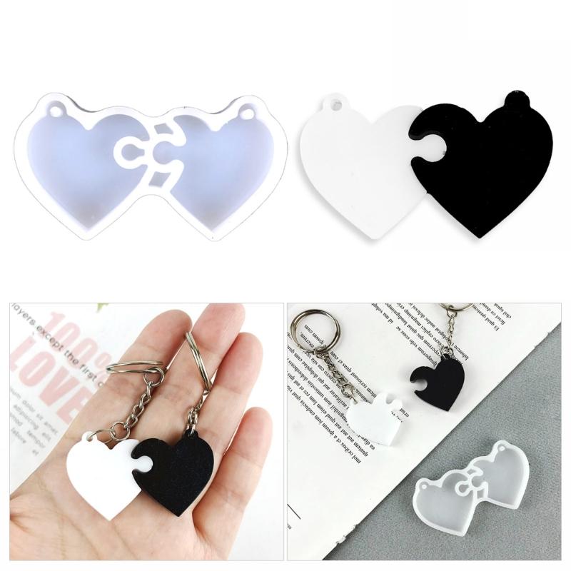 Heart Silicone Resin Mold,Valentines Epoxy Casting Mold for DIY Crafts Pendant Jewelry Making Keychain Silicone Mold