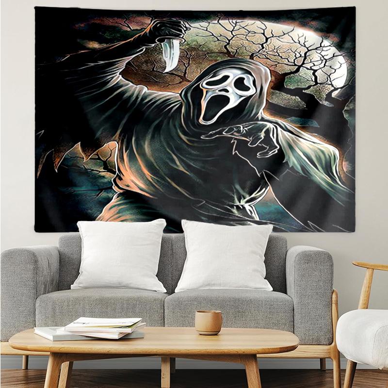 1PC Ghostface Greetings Poster K-pop music group Tapestry Accessories for Bedroom,Livingroom, dormitory Room Wall Decor Fan Birthday Gifts