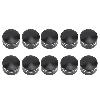 10PCS Motorcycle Bolt Cover CNC Aluminum Black Round Grooved Engine Screw Topper Covers Caps Fo