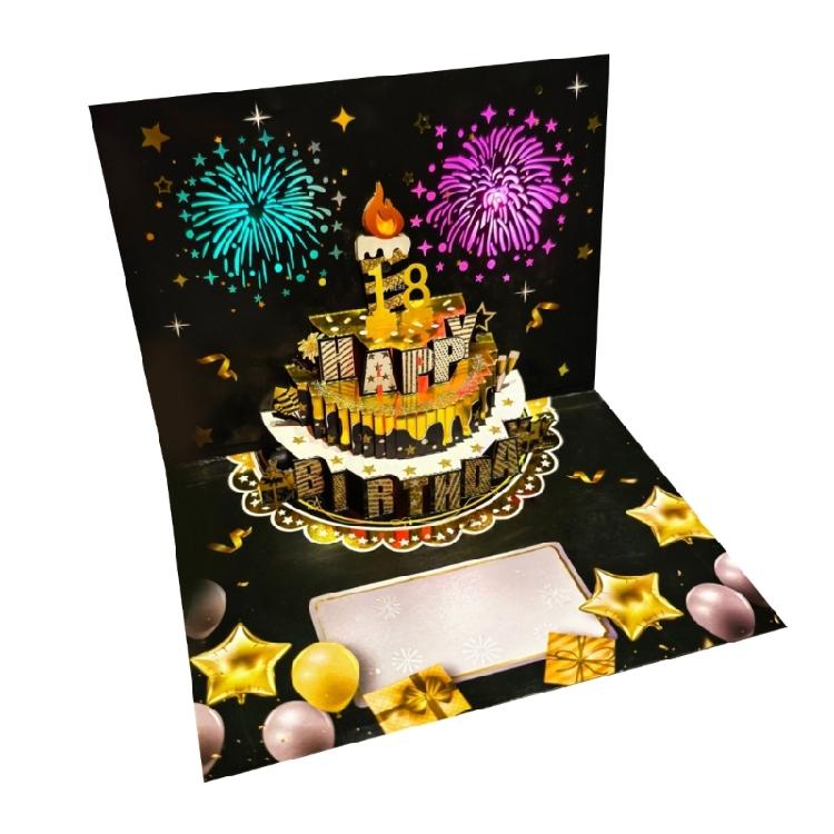 Birthday Card with Light and Music With Envelope Musical Happy Birthday Card for Women Men Husband Wife Children