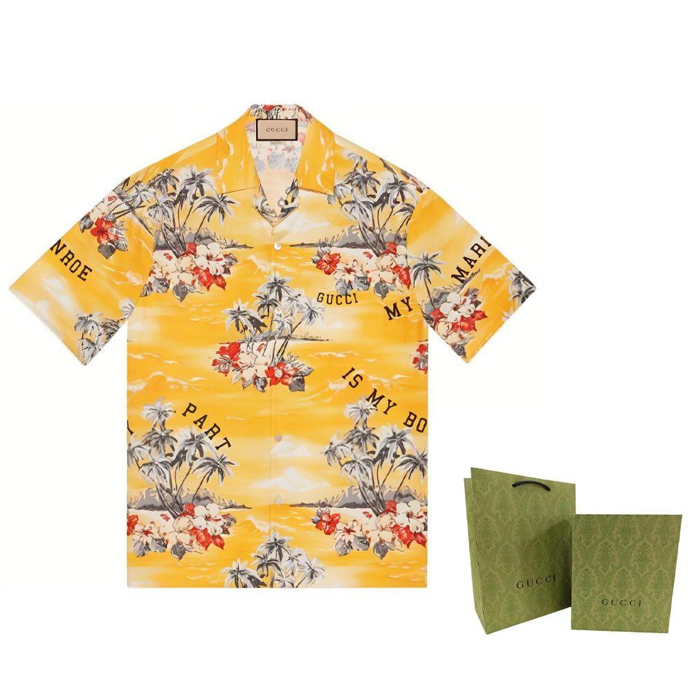 Gucci Printed Cotton Poplin Bowling Shirt 694124-ZAJSS-7371