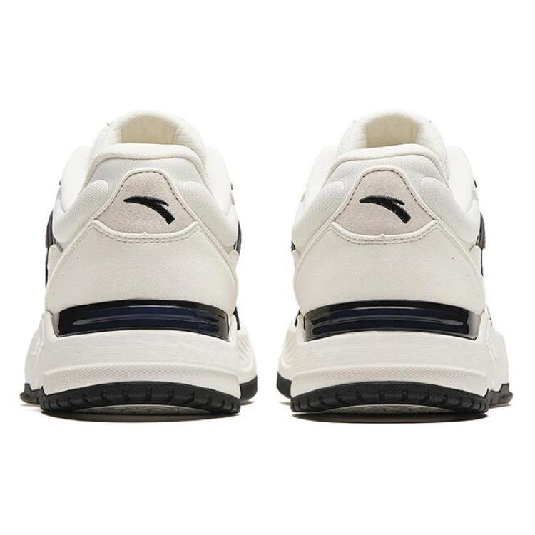 New Anta Lightweight Anti Slip Wear Resistant Low Top Skateboard Shoes Men's White Black 112428054-4