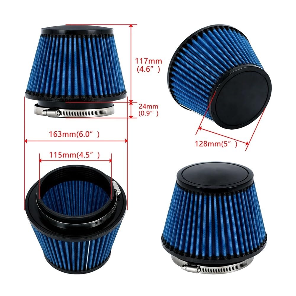 Universal Inlet Air Intake Air Filter Pipe Modified Scooter 4.5"/115mm Air Filter for Motorcycle