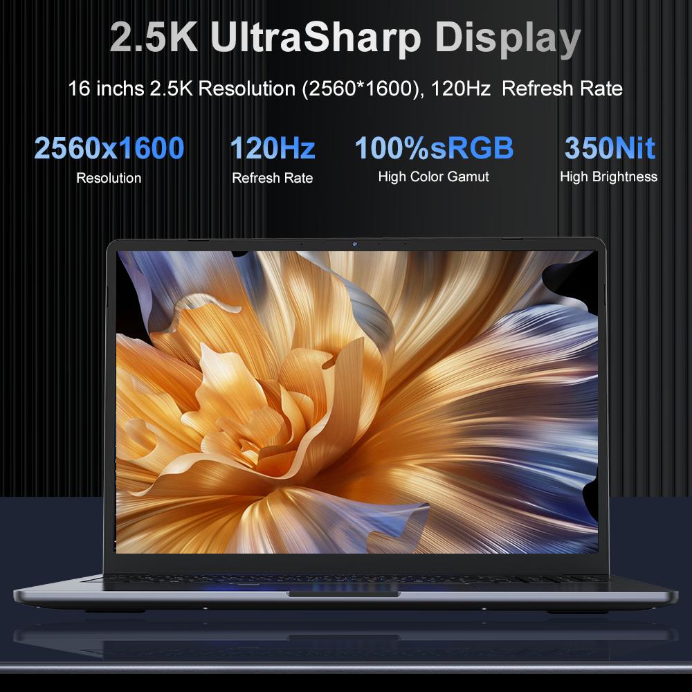 Notebook Ninkear N16 PRO 16'' 16 GB + 1 TB SSD Intel Core i7-12700H 2560x1600 Obnovovací frekvence 60 Hz